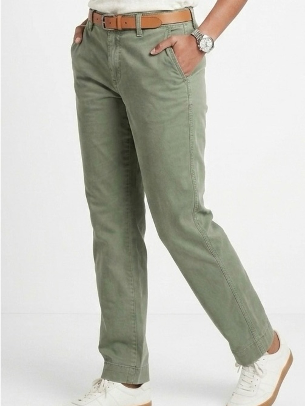 GAP Straight Up Khaki Pants Sage Green Size 8 Straight Leg